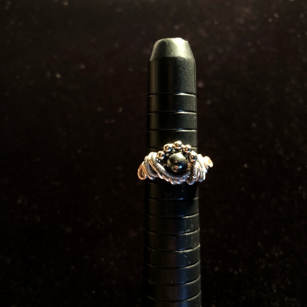 Handmade Hematite Wire Wrapped Ring